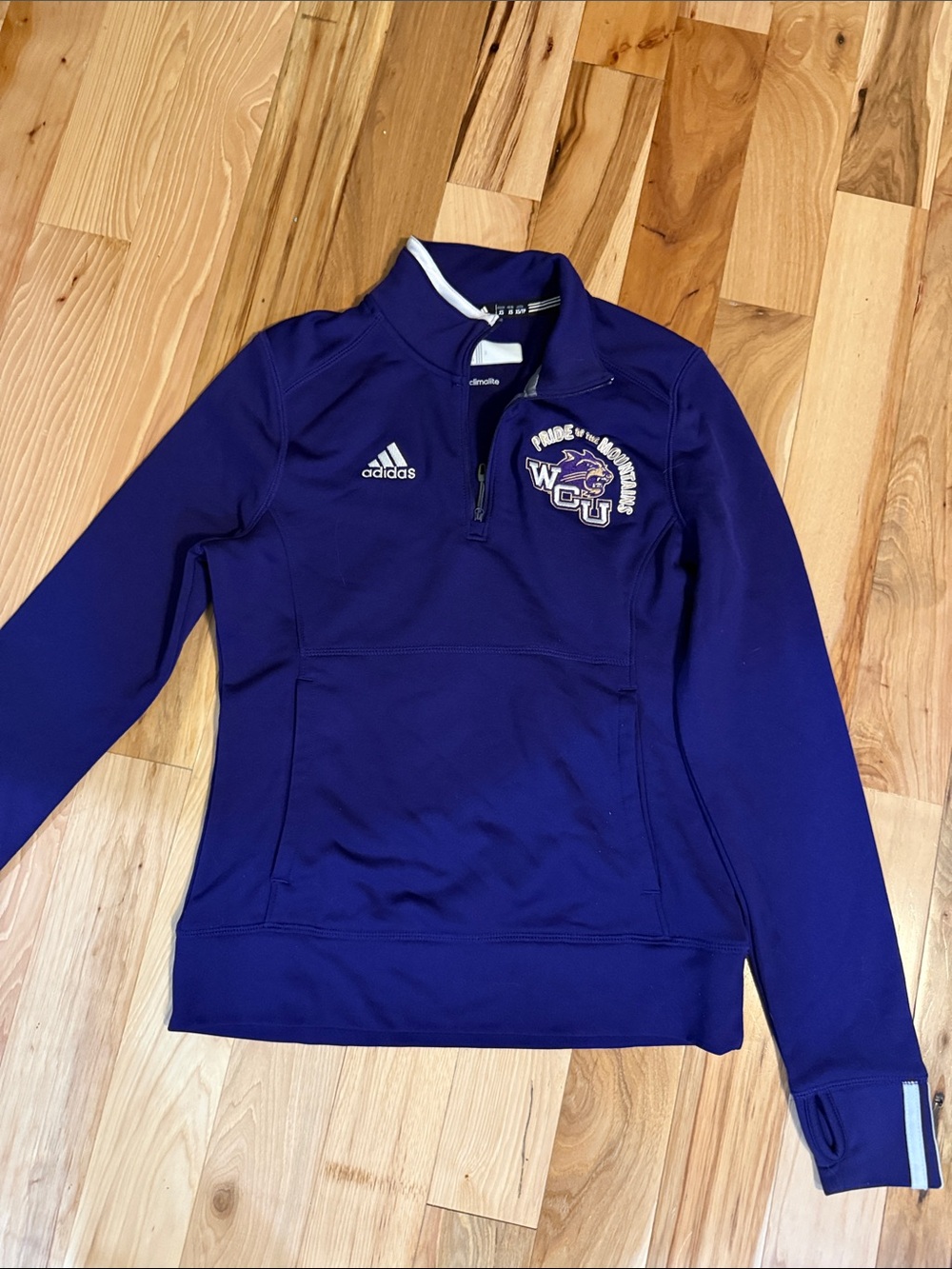 adidas climalite Purple WCU POTM Quarter-Zip Athletic Pullover